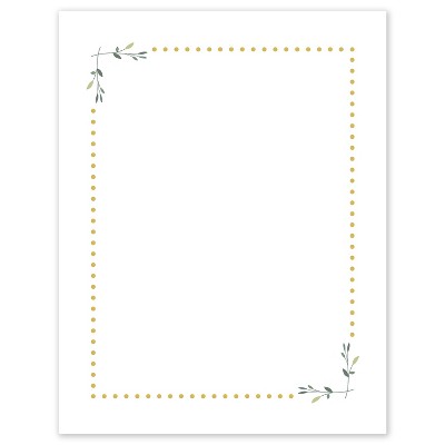 Avery 8.5" x 11" Cards, Gold Dots with Green Florals, 10 ct