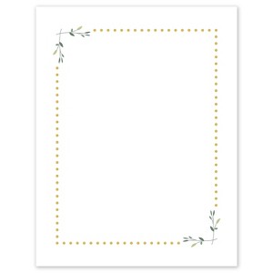 Avery 8.5" x 11" Cards, Gold Dots with Green Florals, 10 ct - 1 of 4