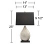 Regency Hill Marco Modern Art Deco Table Lamps 25" High Set of 2 Silver Luxe Black Rectangular Shade for Bedroom Living Room Bedside Nightstand Office - 4 of 4