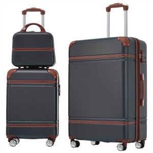 BEAFUP Hardshell Luggage Sets 3 Pieces 20"+28" Luggages and Cosmetic Case Spinner Suitcase with TSA Lock Lightweight - 1 of 4