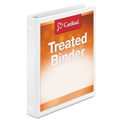 Cardinal Treated Binder ClearVue Locking Round Ring Binder 1" Cap 11 x 8 1/2 White 32200