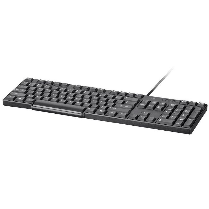Monoprice USB Keyboard - Black, Spill Resistant Membrane, Comfortable, Standard Layout - Workstream Collection, 2 of 7