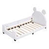 Teddy Fleece Twin Size Upholstered Daybed with Carton Ears Shaped Headboard Pine Wood MDF Platform Bed for Girls Boys Bear Ears - 3 of 4