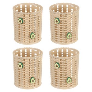 Unique Bargains Plastic Cute Avocado Decor Desk Organizer Pencil Holders Brown 3.1x3.1x3.9 Inch - 1 of 4
