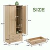 Brafab 71" Modern Functional Armoire Wardrobe Closet with Adjustable Shelf and Hanging Rail, 2 Wide Drawers,beige - 2 of 4