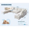8/9 Seater U Shaped Modular Sectional Sofa, Oversized Convertible Couch with Storage, Chenille Sofa with Chaise & Removable Cover - 3 of 4