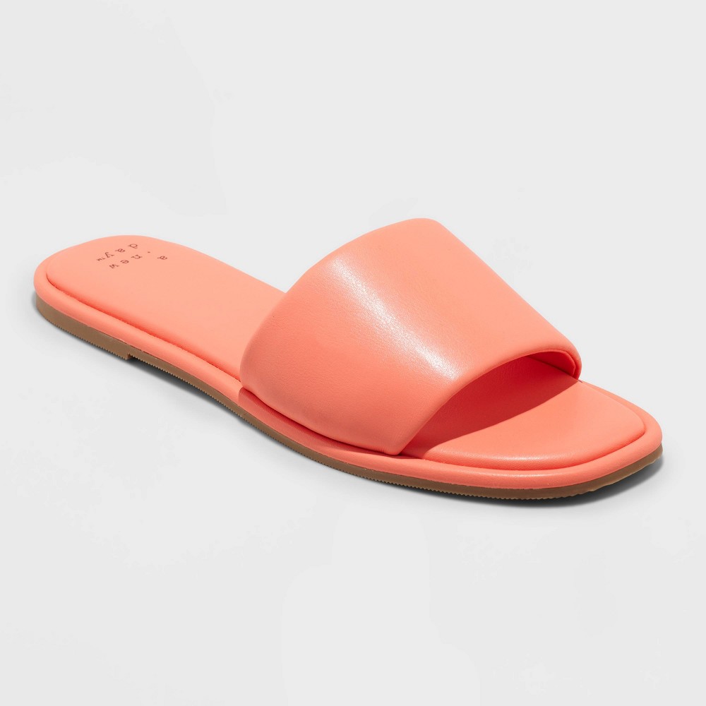 Women's Lulu Slide Sandals - A New Day™ Orange 11