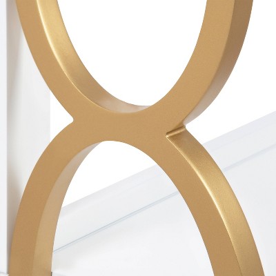 White and Gold Mid-Century Modern 3-Tier Floating Wall Shelf