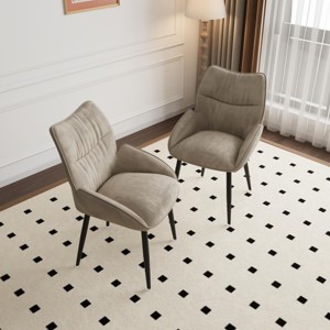 SEVOBAL Dining Chairs Set of 2 Luxury Velvet Chairs with High Rebound Cushion and Stable Metal Frame for Home, Gray, 22.4"*20.47"*32.6" - 1 of 4