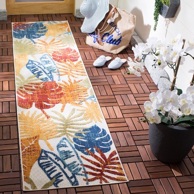 Red Floral Synthetic Flat Woven 2' x 10' Runner Rug