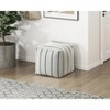 Modern Square Pouf Off-White Jacquard Fabric Upholstered Ottoman, Non-Slip Floor Pouf, Bean Bag Chair, 1pc Sitting Pouf - 4 of 4