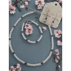 Michelle Marie Boutique's Pearl & Birthstone Color Crystal Jewelry Sets - 1 of 4