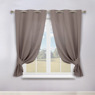Classic Modern Solid Room Darkening Semi-Blackout Curtains, Grommets, Set of 2 by Blue Nile Mills