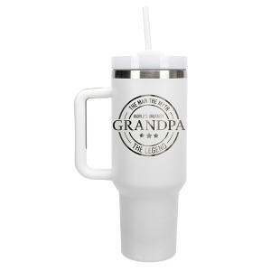 Elanze Designs World's Greatest Grandpa Myth Legend 40 oz. Stainless Steel, Large Water Bottle Coffee Mug, Spill & Leak Resistant, Thermal Travel - 1 of 1