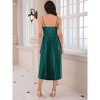 INSPIRE CHIC Women's Satin Spaghetti Strap V-Neck Pleated  Party Cocktail Midi Dress - 4 of 4