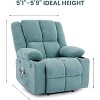 Manual Recliner w/Massage & Heating - 385Lb Capacity Accent Chair for Living Room, Bedroom, 155° Tilt, Cup Holders, Single-Box Delivery - 3 of 4