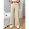 Coolmee Women's Elastic High Waisted Wide Leg Dress Pants Loose Fit Business Casual Work Pants Trousers - 2 of 4