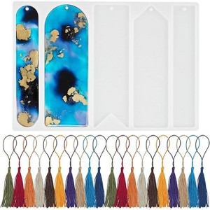 JDICTION Silicone Bookmark Molds Set - 5 Shapes With 20pcs Tassels For Resin Casting DIY Crafts - 1 of 4