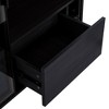 Kumasinova Modern Display Storage Cabinet with LED Lights,Kitchen Pantry Cabinet with Glass Doors,Kitchen Cabinet with 4 Adjustable Shelves for Office - 3 of 4