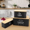 Set of 3 Metal Vegetable Storage Canisters with Wood Lids & Aerating Holes - 3 of 4