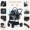 Kinder King 3-in-1 Pet Stroller for Dog, Folding Cat and Dog Stroller with Detachable Cradle - 3 of 4