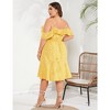 LXT-Plus Size Off Shoulder Dresses Floral A-Line Flowy Casual Midi Summer Dress - 2 of 4