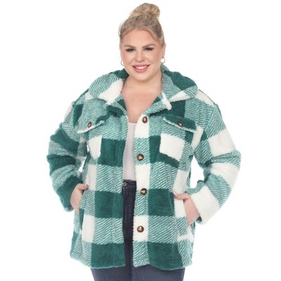 White Mark  Plus Size Plaid Shacket