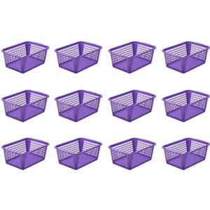 YBM HOME Plastic Perforated Storage Basket Bin Office Drawer, Shelf Desktop CountertopTray Organizer 32-1184, Pack of 12 - 1 of 4