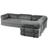 Epoch Vents 115" Corduroy Upholstered L-Shaped Modular Sectional Sofa Bed, Flexible Configuration - 4 of 4