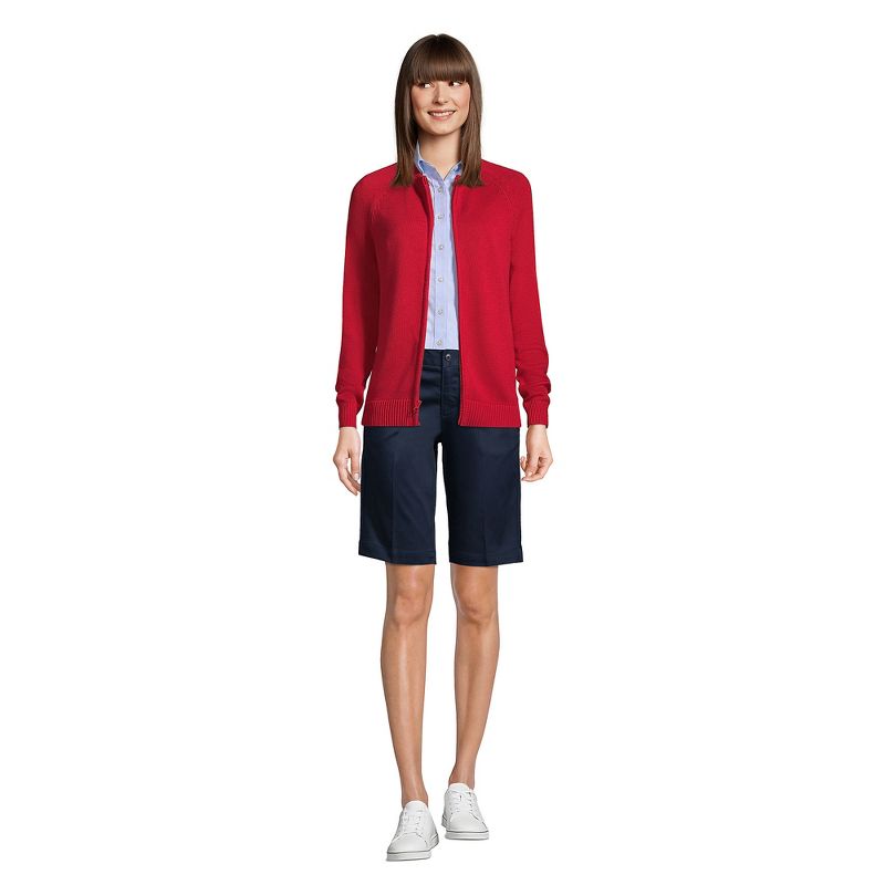 Lands' End School Uniform Women's Cotton Modal Zip-front Cardigan Sweater, 4 of 5