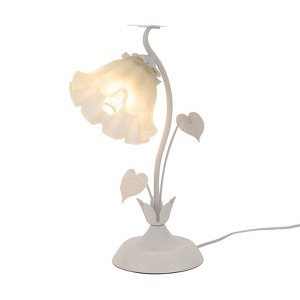 YIYIBYUS Flower Shape Table Lamp with White Acrylic Lampshade, Modern Bedside Lamp - 1 of 4