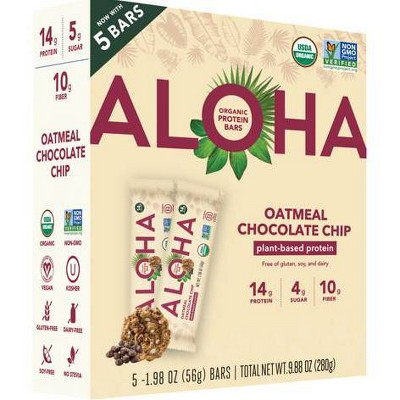 Aloha Oatmeal Chocolate Chip Protein Bars 5ct