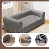 Convertible Corduroy Sleeper Sofa Bed,Folding Mattress Couch with Fixed-Shape Frame, 3 Seater Fold Out King Size Futon, Floor Couch for Living Room - 2 of 4