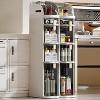 3 Tiers Slim Bathroom Storage Cabinet, Waterproof Narrow Floor Bathroom Cabinet with Wheels & Toilet Paper Holder, for Small Space in Bathroom - 4 of 4