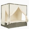 YOOCOZZ Outdoor Adjustable Gear Sun Bed with Polyester Cushion and Curtain, 3 Optional Colors - 4 of 4