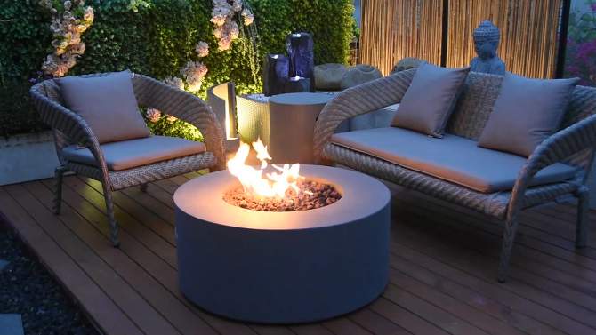 Venice 34&#34; Outdoor Fire Pit Propane Table Backyard Patio Heater - Elementi, 2 of 7, play video