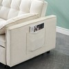 CAVINAS Futon Sofa Couch Pullout Bed, 3 in 1 Convertible Sleeper Sofa Bed, Loveseat Sofa,  Couches for Living Room with Backrest, Toss Pillow, Pocket - 4 of 4
