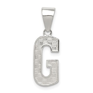 Black Bow Jewelry Sterling Silver, Sami Collection, Textured Block Initial G Pendant - 1 of 4