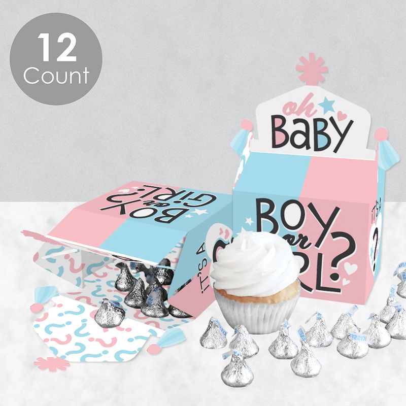Big Dot of Happiness Baby Gender Reveal - Treat Box Party Favors - Team Boy or Girl Party Goodie Gable Boxes - Set of 12, 3 of 9