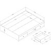 HomeStock Mate's Platform Storage Bed with 3 Drawers Pure White Crystal - 4 of 4