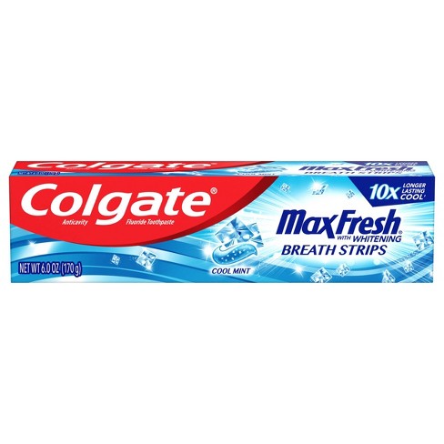 Colgate Max Fresh Toothpaste With Mini Breath Strips - Cool Mint - 6oz ...