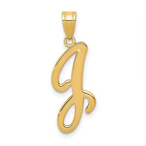 Black Bow Jewelry 14k Yellow Gold, Mimi Collection, Small Script Initial J Pendant - 1 of 4
