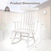 Costway Set of 2 Wood Rocking Chair Glossy Finish White\ Coffe - 3 of 4