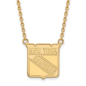 Black Bow Jewelry 14k Yellow Gold New York Rangers NHL Necklace 18 Inch - 1 of 4