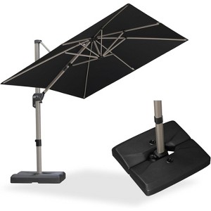 PURPLE LEAF Deluxe Aluminum Outdoor Patio Umbrella Square Cantilever Umbrellas - 1 of 4
