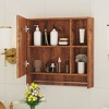 Sapphtopaz Modern Wall Mounted Bathroom Cabinet with Mirror Medicine Cabinet with Shelves and Towel Rack, Over The Toilet Storage Cabinet - 2 of 4