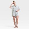 Women's Pointelle Notch Collar Shirt and Shorts Pajama Set - Wild Fable™ - 3 of 3