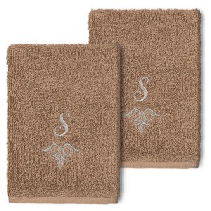 Linum Home Textiles 100% Turkish Cotton MONICA 2PC Embellished Washcloth Set - 1 of 1