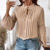 Womens Long Sleeve Tops Business Casual Blouses Dressy Work Office Summer Flowy Shirt Outfits - 2 of 4