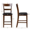 Tangkula Set of 2 Bar Stools Vintage Wooden Dining Chair for Kitchen, Bistro Brown&Black - 3 of 4